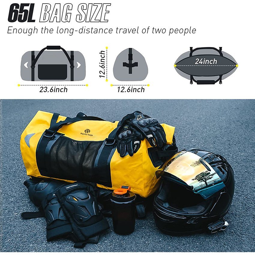65L Waterproof Motorcycle Dry Bag with Buckle Shoulder Strap for Boating, Rafting, Fishing and Kayaking Bag