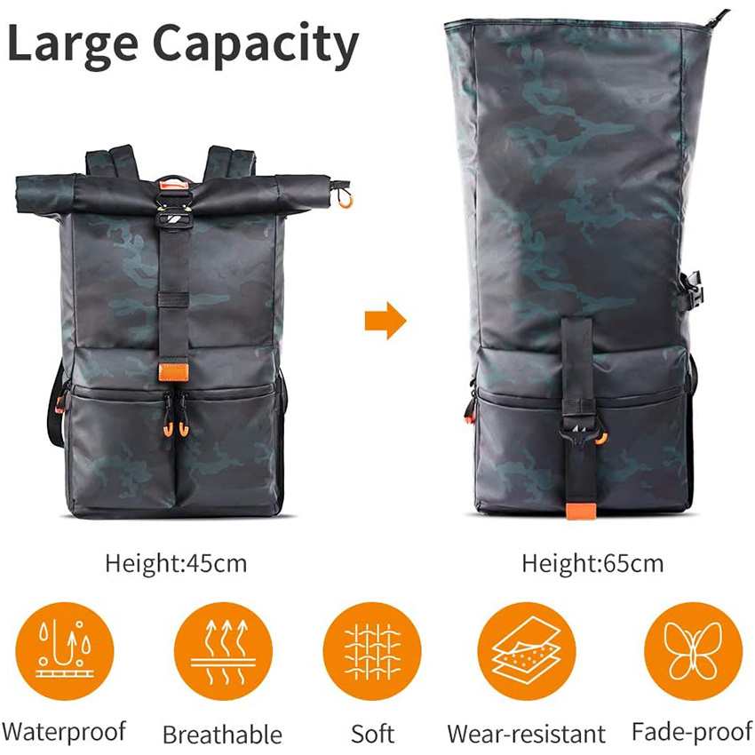 Camera Backpack Waterproof Photography Camera Bag 15.6" Laptop Compartment for SLR/DSLR Camera, Lens and Accessories with Rain Cover