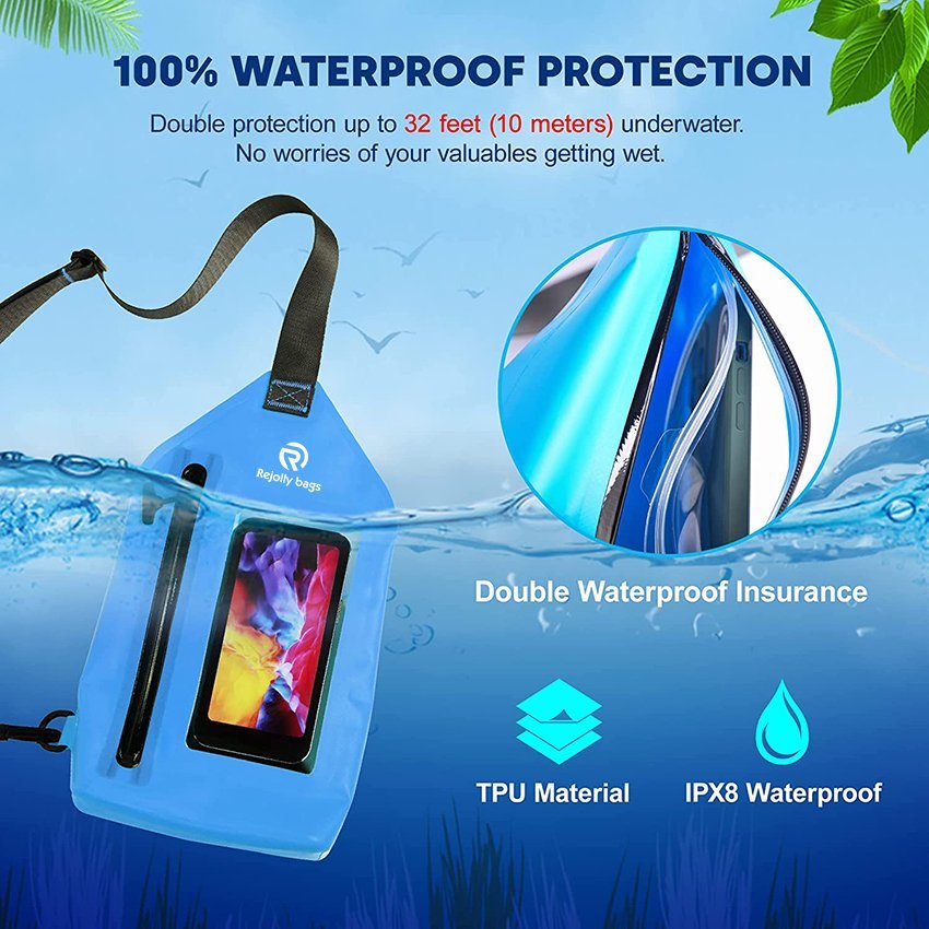 Large Capacity Lightweight Waterproof Chest Sling Bag Pouch Fashion Diving Swimming Pool Beach Underwater Pouch Case