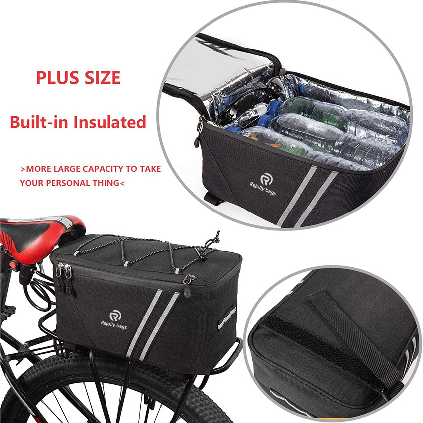 Bicycle Rack Rear Carrier Bag Insulated Trunk Cooler 11L Large Capacity Storage Luggage Pouch Reflective MTB Bike Pannier Bicycle Bag