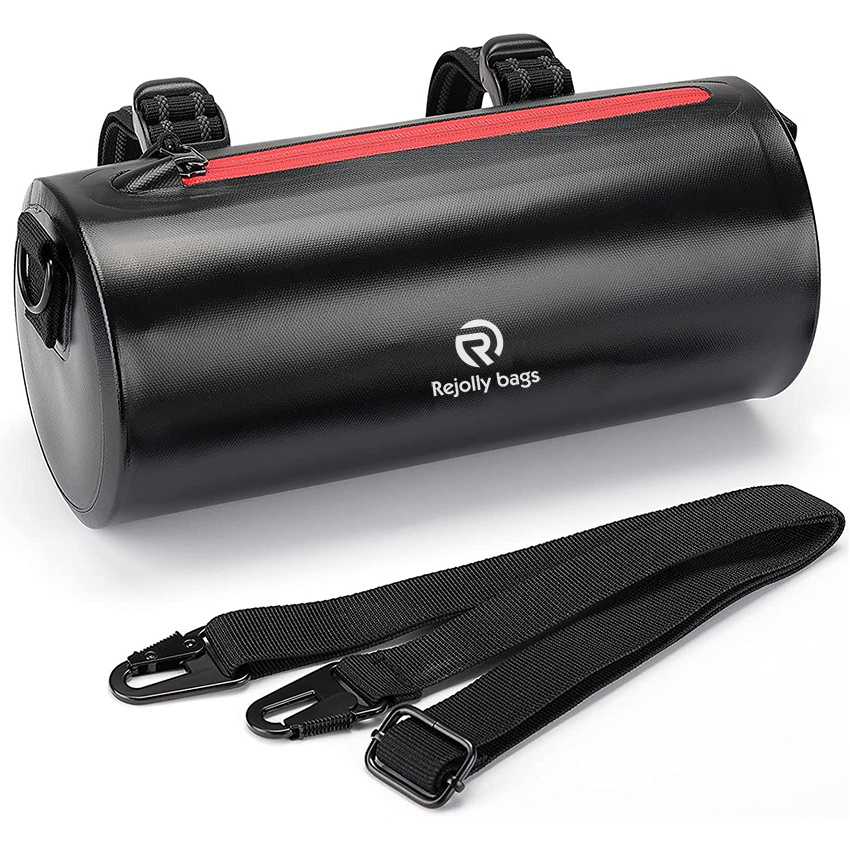 Universal Motorcycle Handlebar Bag Waterproof with Shoulder Strap Saddlebag Motorcycle Barrel Roll Tool Bag