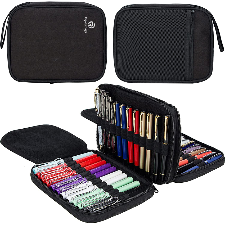 Pencil Collector Organizer, Multifunction Ballpoint Pen Display Holder Zipper Pouch, Large Capacity for your Fountain Pencil Collection Pen Bag RJ21665