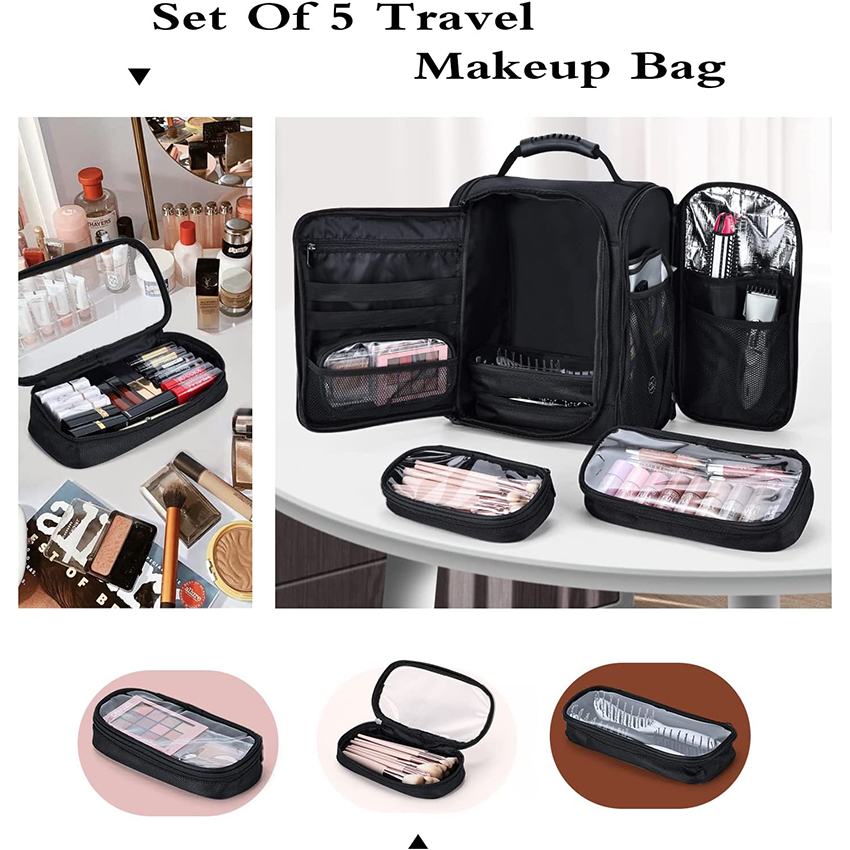 Extra Large Makeup Case Cosmetic Travel Makeup Bag Professional Makeup Artist Train Case Backpack Travel Cosmetic Bag RJ21687