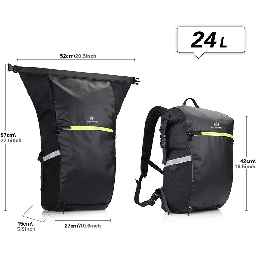 Multifunction 24L Bike Pannier Backpack Waterproof Bicycle Rear Seat Bag RJ228348