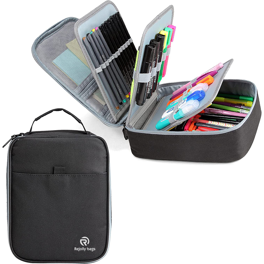 Big Capacity Portable Stationery Storage Marker Pen Pouch Bag for School Office College Student Pen Bag RJ21656