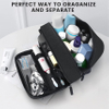 Hanging Toiletry Bag for Men, Water-Resistant Travel Toiletries Organizer Dopp Kit Waterproof Zipper and Fabric Cosmetic Bag RJ21672