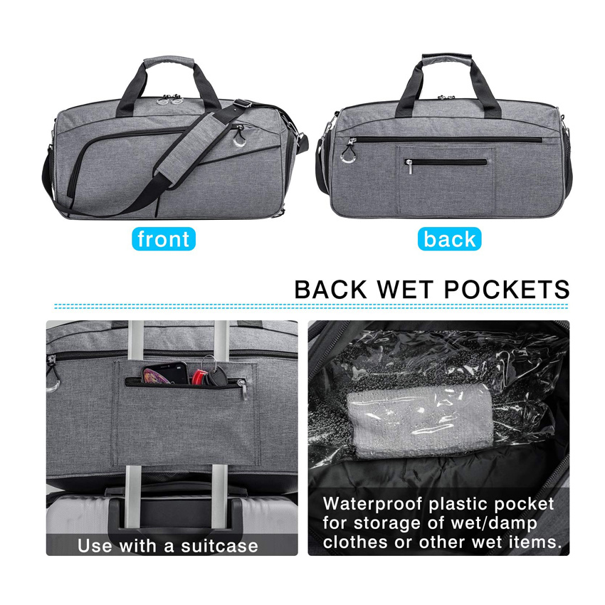 Durable Sports Travel Gym Bag with Shoes Compartment &Wet Pocket Fashion Duffel Bag Tote Handbags