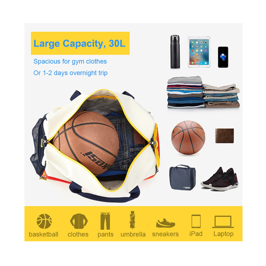 Fashion Handbags Gym Duffle Bag Sport Travel Tote Bag with Wet Pocket and Shoe Compartment
