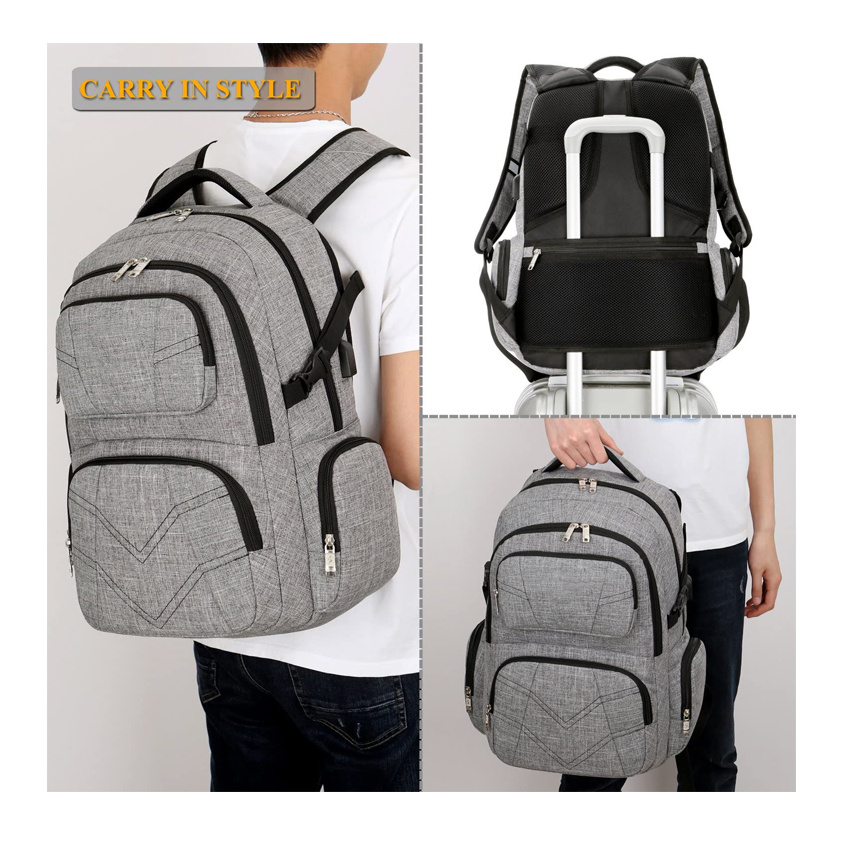 Laptop Backpack with USB Charging Port Water Resistant Business Travel Backpack College School Backpacks