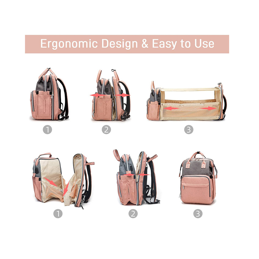 Baby Diaper Bag Multi-Function Travel Foldable Baby Bed Fashion Baby Sleeping Bag