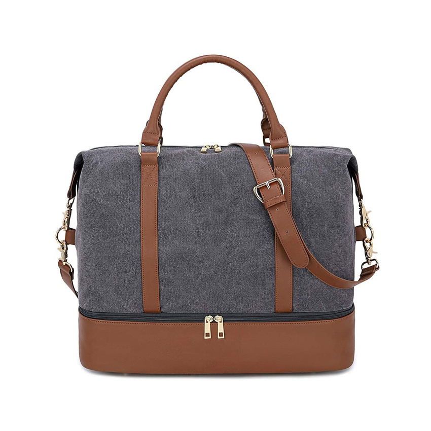 Woman Travel Duffle Bag with Shoe Compartment Storage Bag Luggage Bags