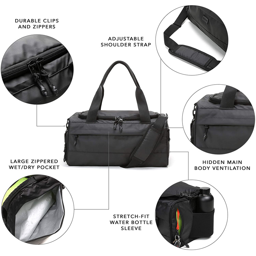 Waterproof Gym Bag with Shoe Compartment Heavy Duty Large Travel Duffle Bag Outdoor Sports Bag