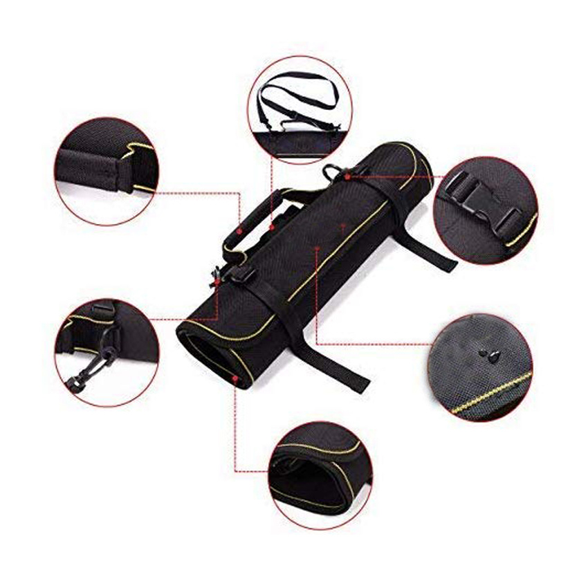 Canvas Big Tool Bag Rolling Organizer Bag Roll Tool Bag with 25 Pockets Combination