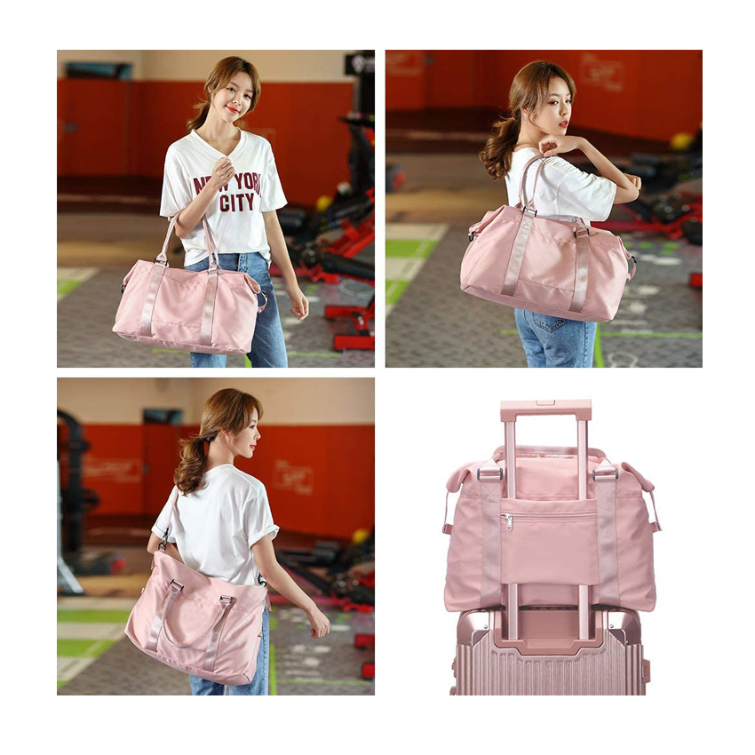 Pink Travel Sport Bag Waterproof Duffel Bags Fashion Women Shopping Bag