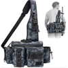 Portable Fishing Tackle Sling Pack with Rod Holder Fly Fishing Bag RJ21781