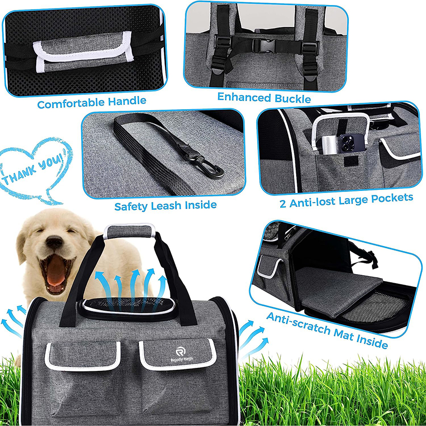 Pet Carrier Airline Approved Dog Carrier Cat Carrier for Small Medium Dogs, Medium Large Cats, Dog Bag for Travelling, Dog Carrying Bag Pet Bag RJ20695