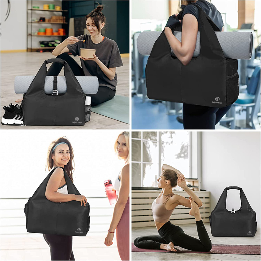 Gym Bag with Shoe Compartment and Wet Pocket with Adjustable Yoga Mat Holder Sports Bag RJ196159