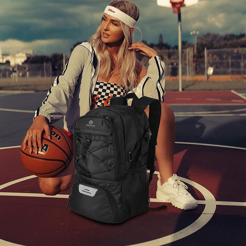 Large Sports Bag with Separate Ball holder & Shoes compartment, Best for Basketball, Soccer, Volleyball, Swim, Gym Ball Bag RJ196106