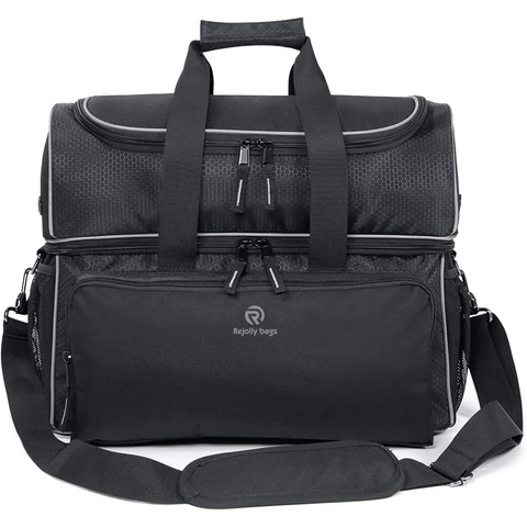 Two Ball Bowling Bags with Double Ball Holder - Fits Bowling Shoes Up to Mens Size 16 and Accessories Sports Bag RJ196157