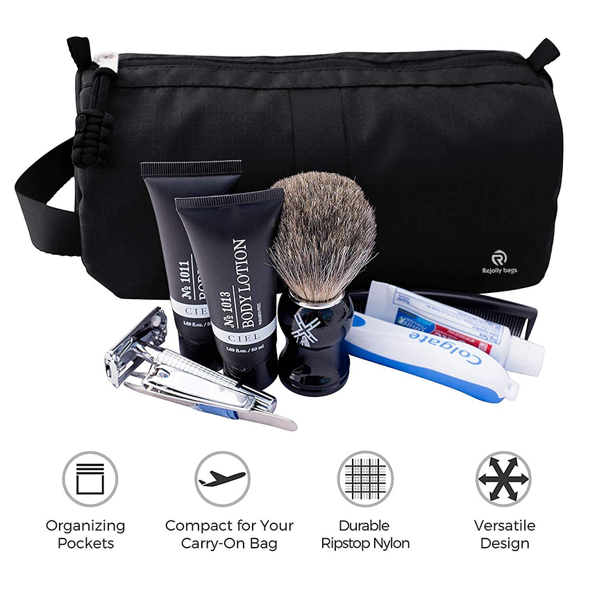 Water Resistant Shower Bag Rip-Stop Nylon Men's Toiletry Bag Hanging Dopp Organizer Kit Bathroom Toiletry Bags RJ216106