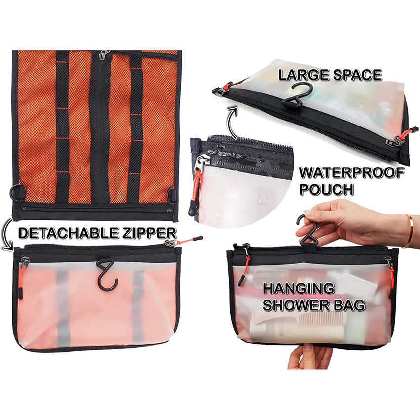 Hanging Roll Up Dopp Kit Bathroom Shaving Shower Medicine Hygiene Bag for Traveling, Waterproof Lightweight Organizer Toiletry Bags RJ216102