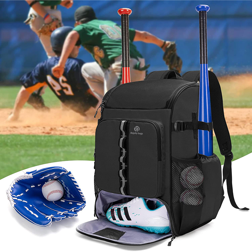 Softball Bat Bag for Youth and Adults with Separate Shoe Space and Multiple Pockets for Essentials Baseball Bags RJ19672