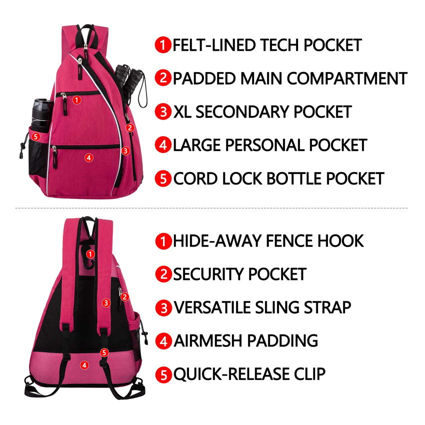 Lightweight Women Pink Bag Racketball Travel Tennis Bag Fashion Sport Gym Bag