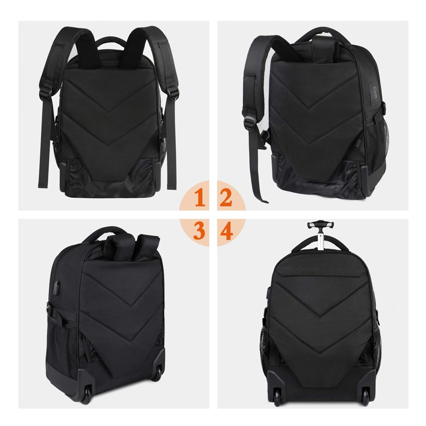 Durable Roller College School Computer Bag Water Resistant Business Travel Carry on Wheeled Backpack