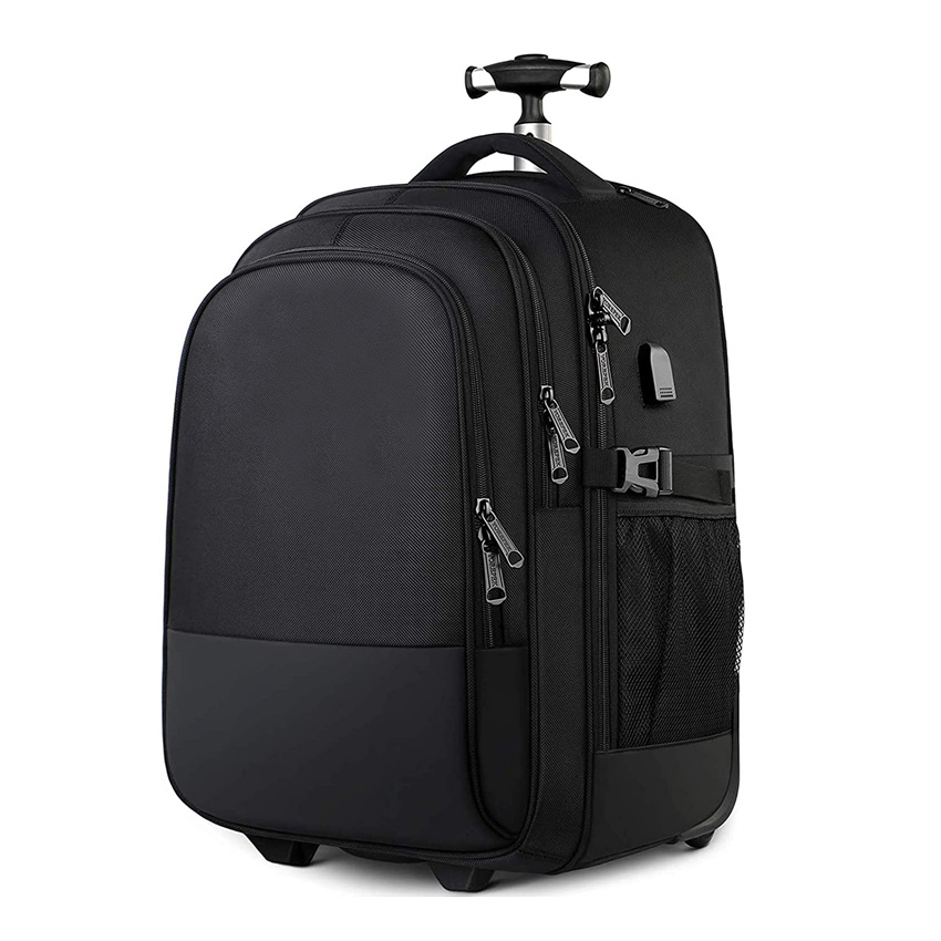 Durable Roller College School Computer Bag Water Resistant Business Travel Carry on Wheeled Backpack