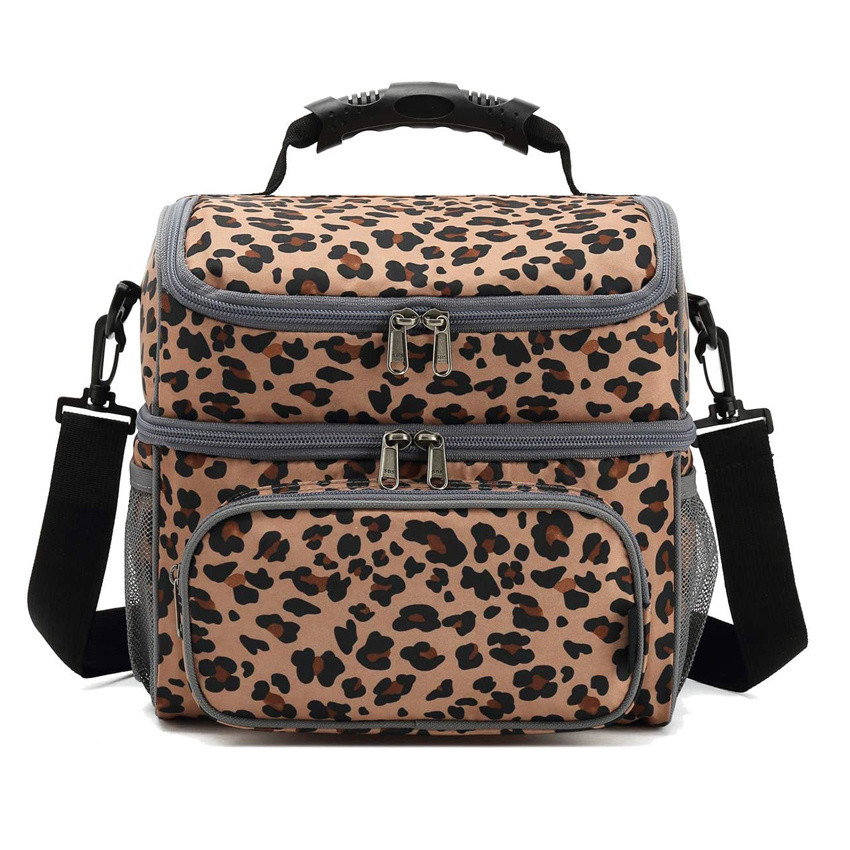 Insulated Picnic Bag Beach Cooler Bag Leopard Thermal Insulation Food Bag
