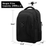 Rolling Backpack Waterproof Wheeled Backpack Carry-on Trolley Luggage Suitcase