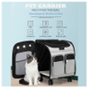 Storage Pockets Pet Travel Carrier Removable Rolling Pet Backpack for Dogs Cats