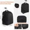 Large Rolling Backpack for Men Women Water Resistant Business Travel Carry on Wheeled Durable Roller College School Computer Bookbag Fits 15.6 Inch Laptop Trav