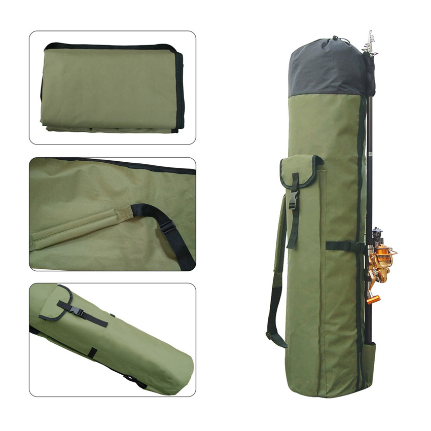 Multi-Functiona Fishing Outdoor Tool Sports Waterproof Packing Pole Bag Fishing Tackle Storage Bag Large Capacity Rod Bag Food Storage Carrier Gear Backpack Bag