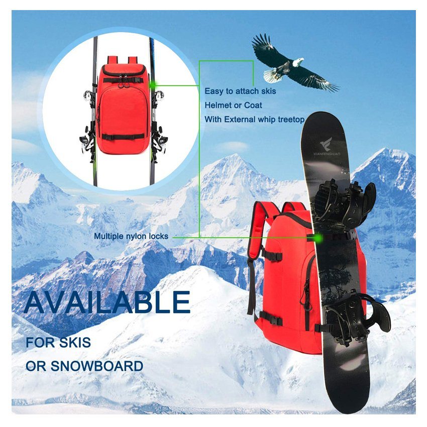 Function Storage Boot Bag Travel Backpack for Ski & Snowboard Boots Ski Helmet Goggles Gloves