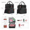Double Compartment Lunch Bag Insulated Ice Cooler Tote Bags Reusable Water-Resistant Food Bag