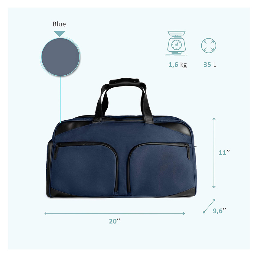 Overnight Weekender Bag Fitness Gym Sport Shoulder Bag with Shoe Compartment & Wet Pocket