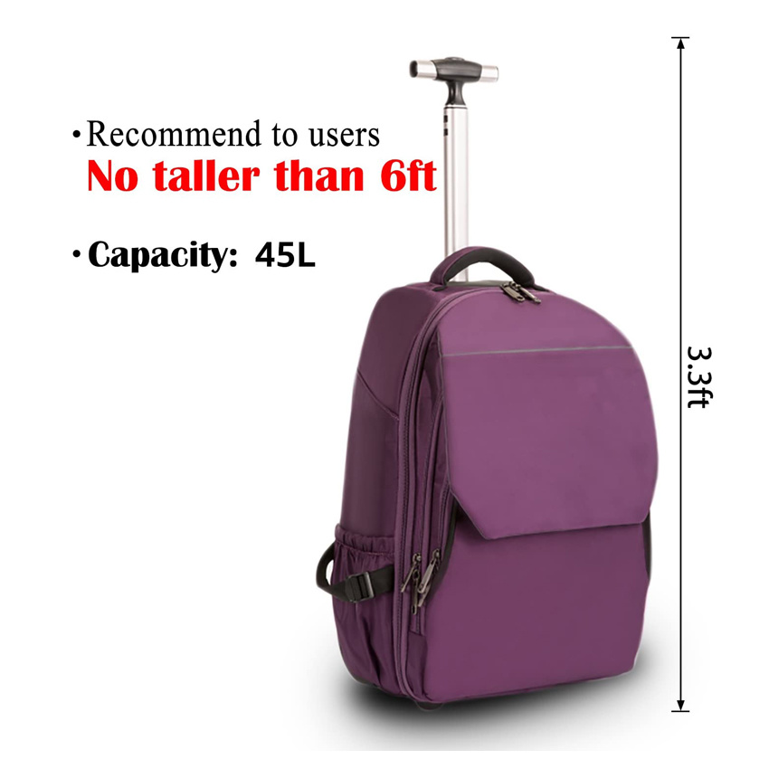 Multifunctional Business Trolley Luggage Backpack Water Resistant Rolling Bag