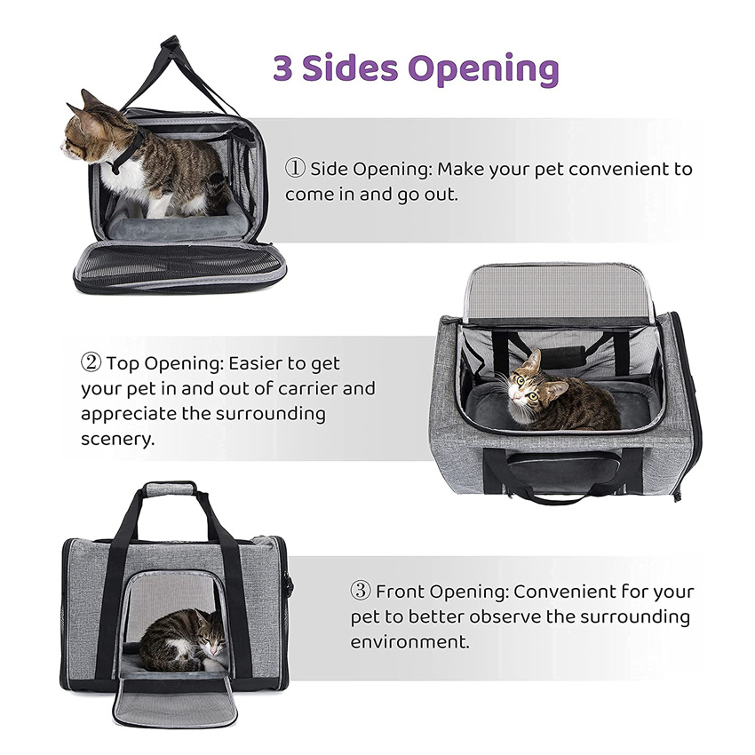 Pet Carrier for Small Medium Cats and Dogs Ventilation Pet Bag Lightweight Pet Bed