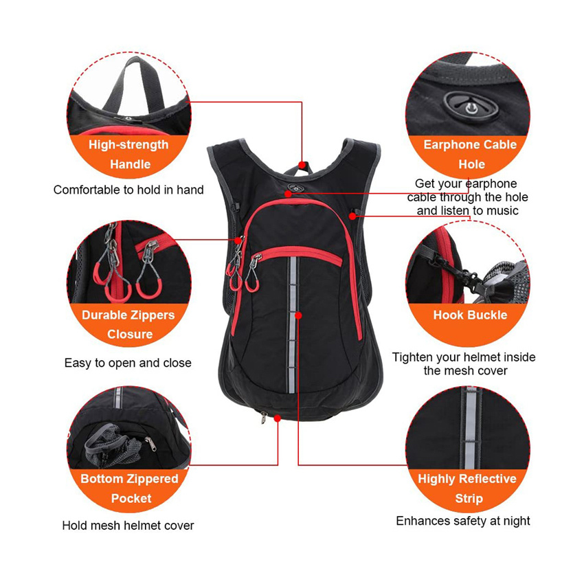 Lightweight Small Daypack for Everyday Life Waterproof Motorcycle Backpack Hiking Backpack Sports Bag