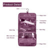 Travel Cosmetic Storage Portable Toiletry Bag with Hanging Hook Durable Folding Makeup Bag