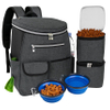 Dog Travel Bag Backpack with Poop Bag Dispenser Multi-Function Pocket Food Container Bag