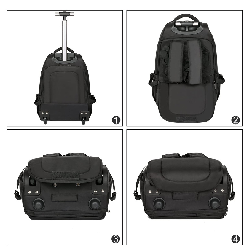 Lightweight Rolling Bag Durable Shoulder Wheeled Backpack Carry-on Trolley Bag