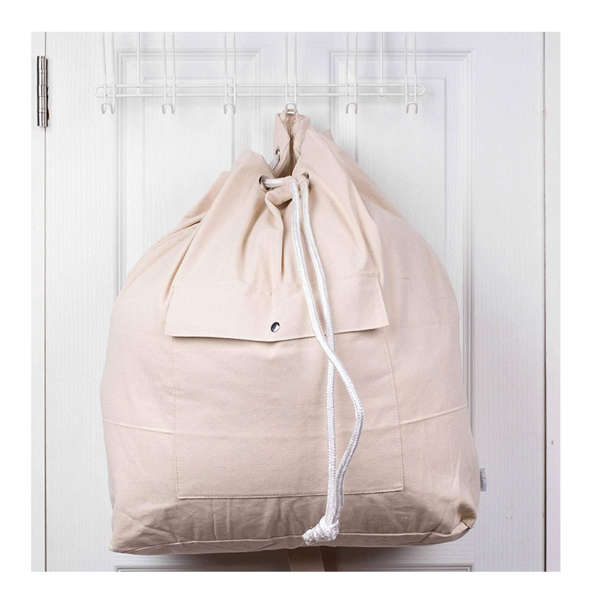 Oversized Laundry Canvas Backpack Waterproof Washing Laundry Bag for Bedroom Bathroom