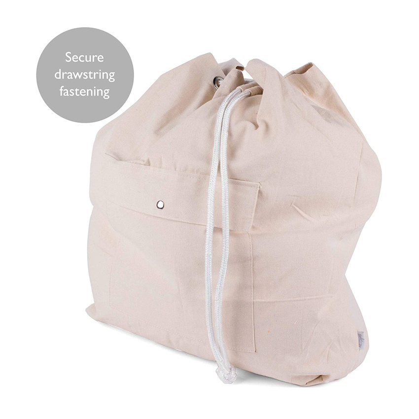 Oversized Laundry Canvas Backpack Waterproof Washing Laundry Bag for Bedroom Bathroom