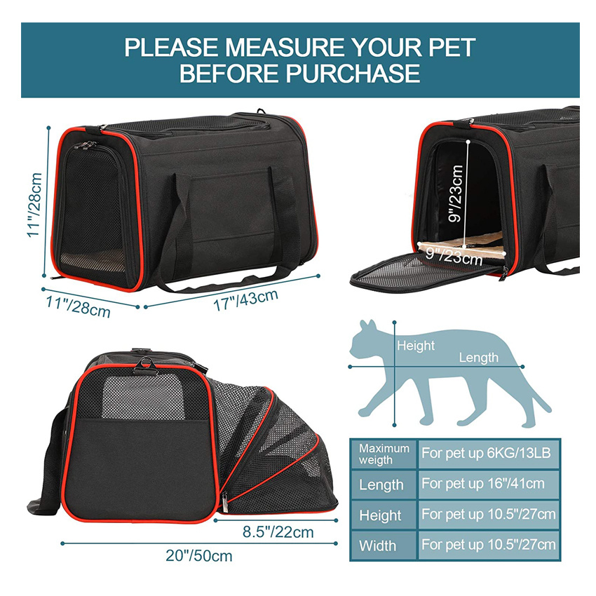 Lightweight Pet Bag Expandable Durable Dog Carriers Bag Pet Travel Bag Pet Product