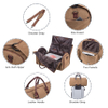 Brown Carry on Garment Bag Mens Suit Bag for Travel Business Large Canvas Duffel Bag
