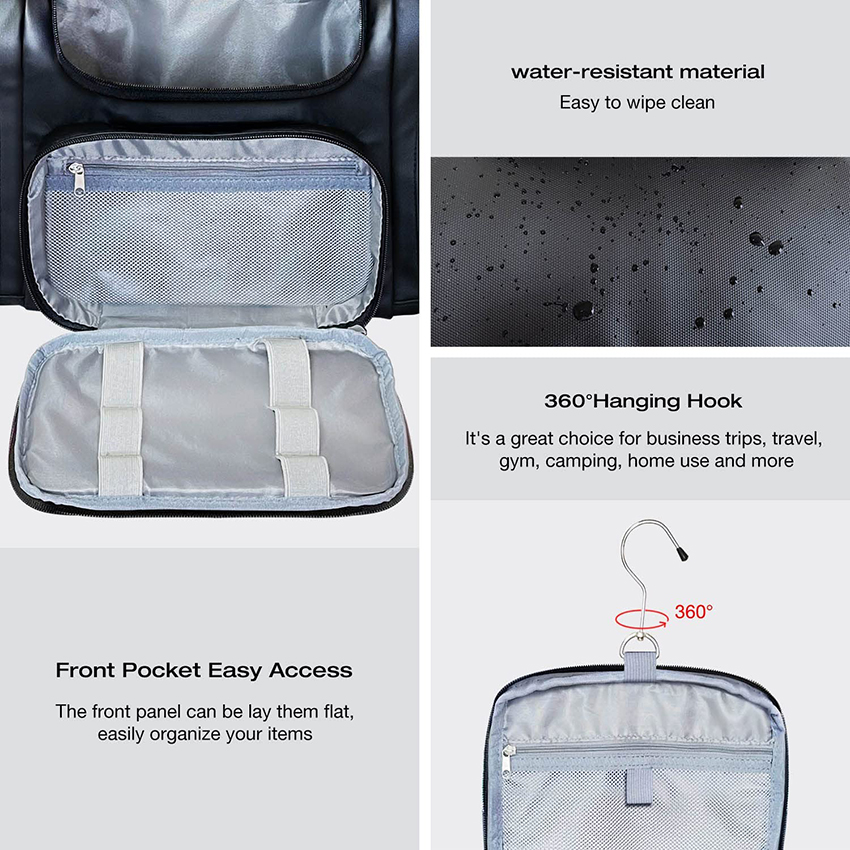 Extra Large Hanging Travel Toiletry Bag for Men and Women - Water Resistant Makeup Cosmetic Bag and Toiletry Organizers for Toiletries Cosmetic Bags RJ21696