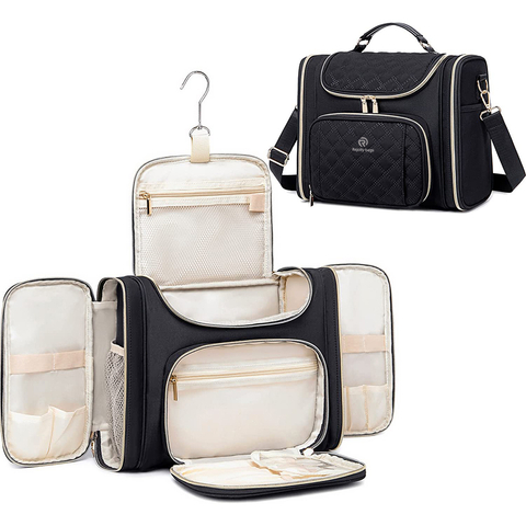 Travel Hanging Water-Resistant Makeup Bag,Large Travel Toiletry Organizer For Full Sized Toiletries And Cosmetics Cosmetic Bag RJ21674