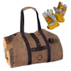 Waxed Canvas Log Carrier Firewood Holder Elegant Wood Bag Carrier Tote